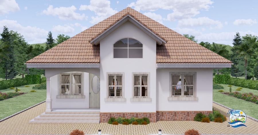 Plano de Casa Pequeña Económica 3 dormitorios 10x9M (PROYECTO CS1P k42)