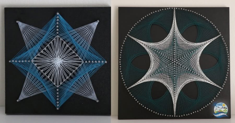 Aprende a hacer cuadros decorativos con técnica de string art