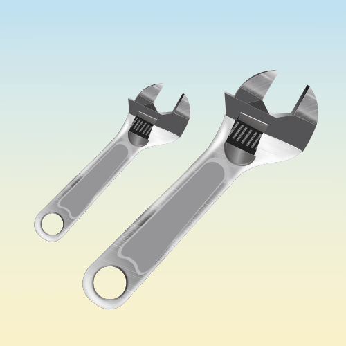 Vector gratis de Dos llaves inglesas o llaves ajustables