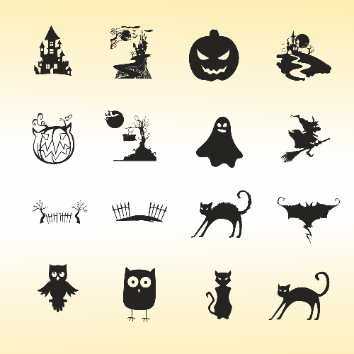 Vector gratis de 16 iconos para halloween