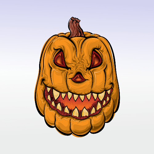 Vector gratis de halloween de una calabaza con rostro tetrico