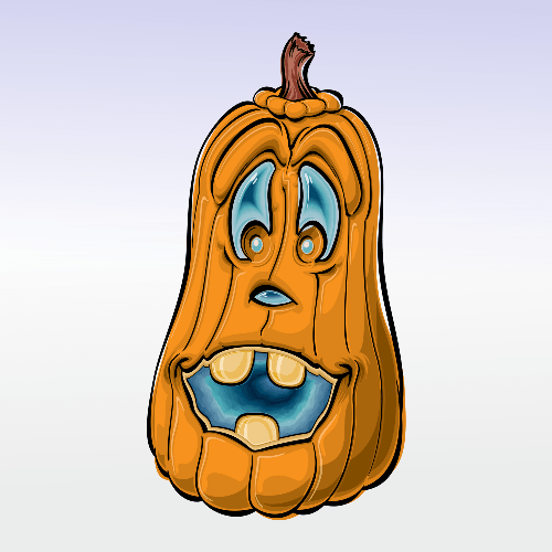 Vector gratis de halloween de una calabaza con rostro tetrico