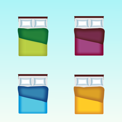 Vector gratis de 4 camas unipersonales para mobiliario y planos de arquitectura