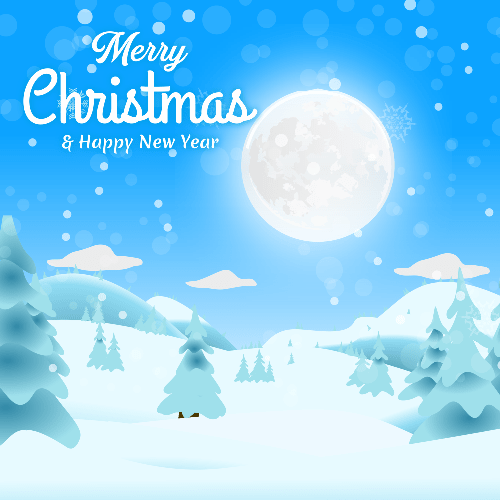 Vector gratis de un paisaje azul de navidad
