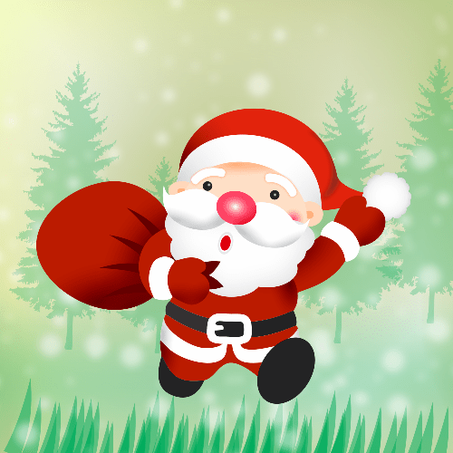 Vector de un santa claus en el bosque 14